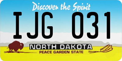 ND license plate IJG031