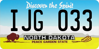 ND license plate IJG033