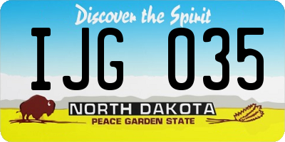ND license plate IJG035