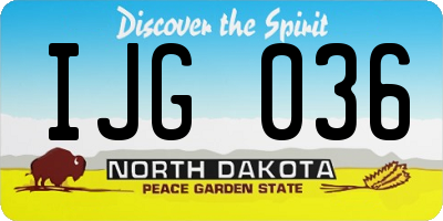 ND license plate IJG036