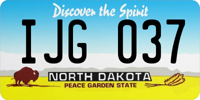 ND license plate IJG037