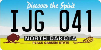 ND license plate IJG041