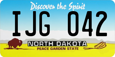 ND license plate IJG042