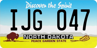 ND license plate IJG047