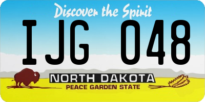 ND license plate IJG048