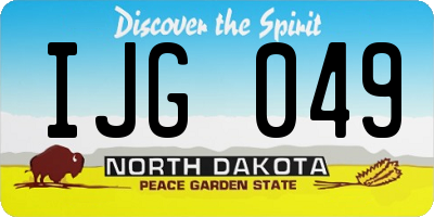 ND license plate IJG049
