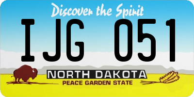 ND license plate IJG051