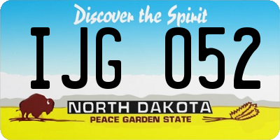 ND license plate IJG052