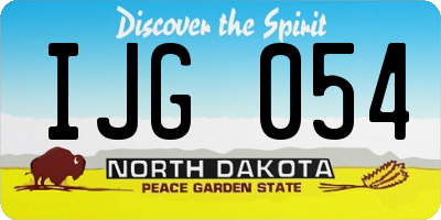 ND license plate IJG054