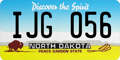 ND license plate IJG056