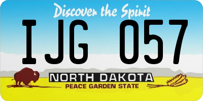 ND license plate IJG057