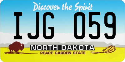 ND license plate IJG059