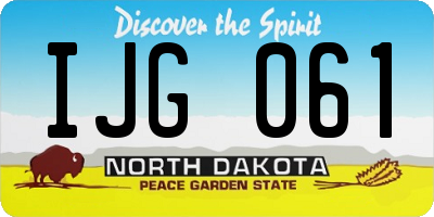 ND license plate IJG061