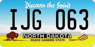 ND license plate IJG063