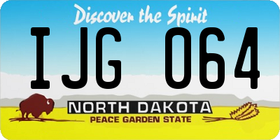 ND license plate IJG064