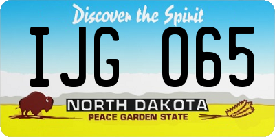 ND license plate IJG065