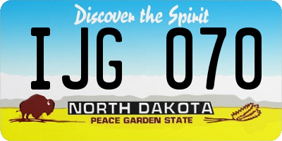 ND license plate IJG070