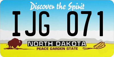 ND license plate IJG071