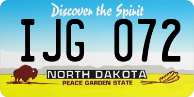 ND license plate IJG072