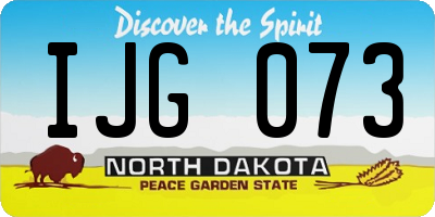 ND license plate IJG073