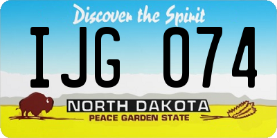 ND license plate IJG074