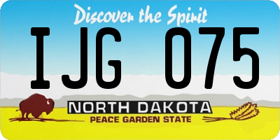 ND license plate IJG075