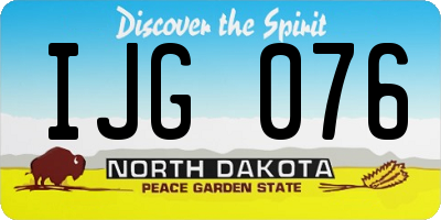 ND license plate IJG076