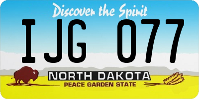 ND license plate IJG077