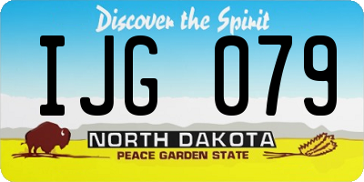 ND license plate IJG079