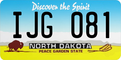ND license plate IJG081