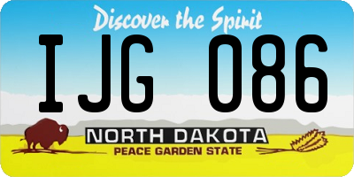 ND license plate IJG086