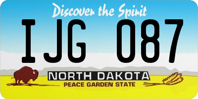 ND license plate IJG087