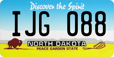 ND license plate IJG088