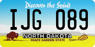 ND license plate IJG089