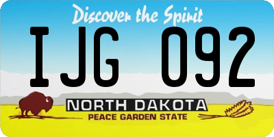 ND license plate IJG092