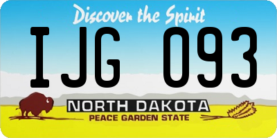 ND license plate IJG093