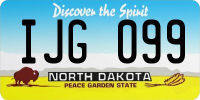 ND license plate IJG099