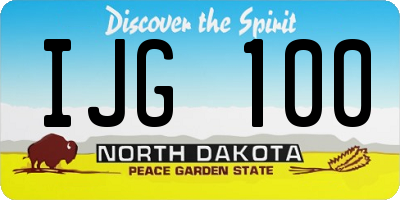 ND license plate IJG100