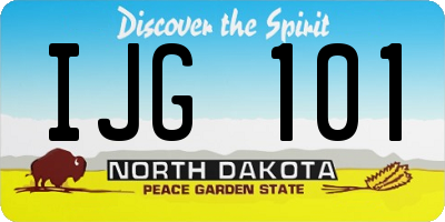 ND license plate IJG101