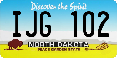 ND license plate IJG102
