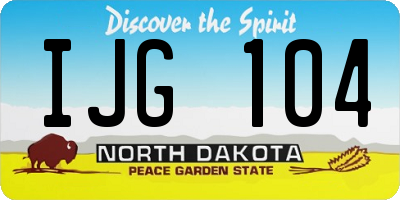 ND license plate IJG104