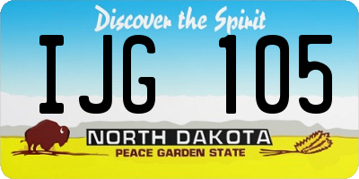 ND license plate IJG105