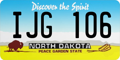 ND license plate IJG106