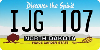 ND license plate IJG107