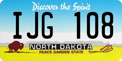 ND license plate IJG108