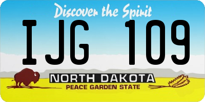 ND license plate IJG109