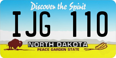 ND license plate IJG110