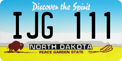 ND license plate IJG111