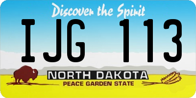 ND license plate IJG113