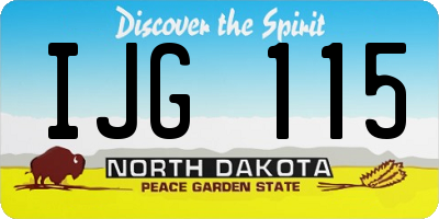 ND license plate IJG115